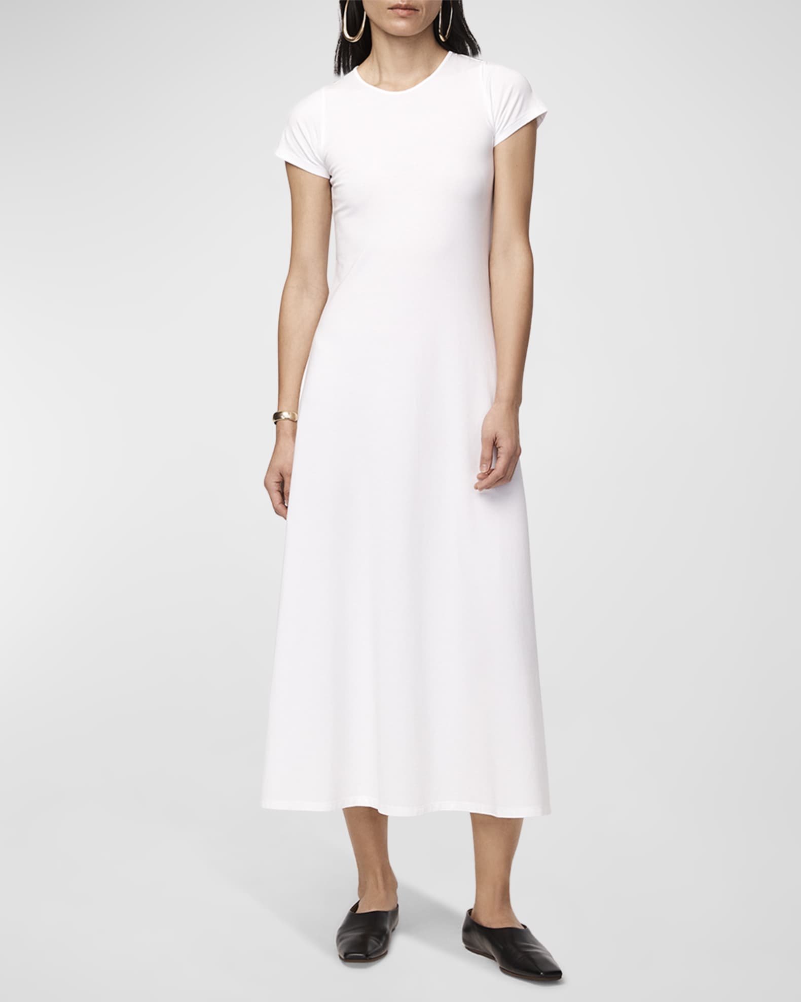 Another Tomorrow Cotton Fitted Tee Dress | Neiman Marcus