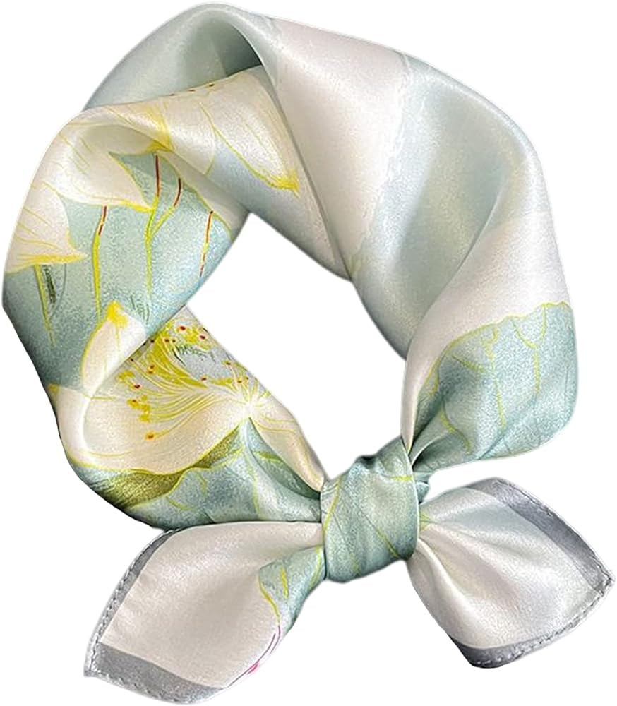 Aufeel Women's 100% Pure Mulberry Silk Small Square Scarf - Neckerchief Women - Silk Headscarf - ... | Amazon (US)