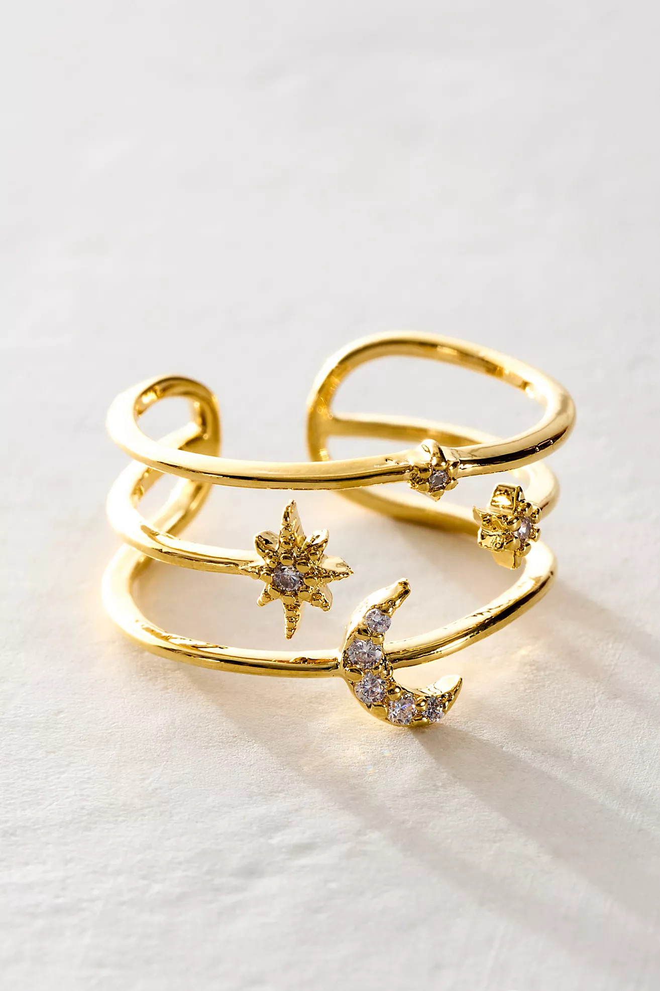 Lover's Tempo Moon Triple Band Fortuna Ring | Free People (Global - UK&FR Excluded)