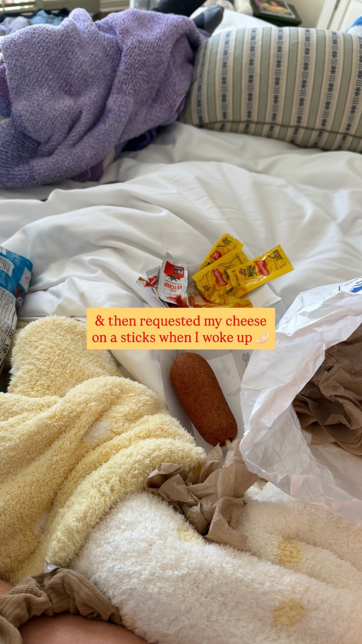 & then requested my cheese on a sticks when I woke up 🤌🏻