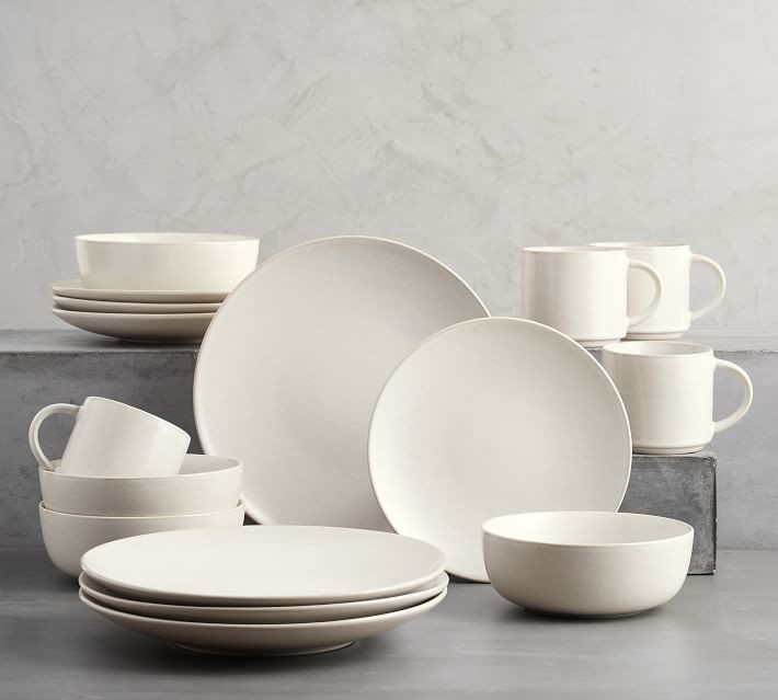 Mason Stoneware 16-Piece Dinnerware Set - Ivory | Pottery Barn (US)