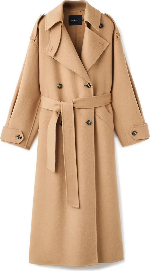 Selection Double-Breasted Wool Blend Trench Coat | Nordstrom