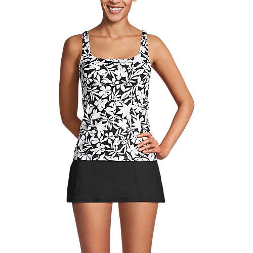 Women's Mastectomy Chlorine Resistant Square Neck Tankini Swimsuit Top Adjustable Straps | Lands' End (US)