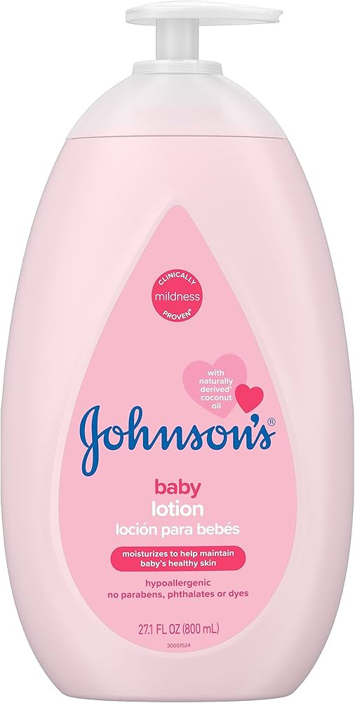 Johnson's Moisturizing Mild Pink Baby Lotion with Coconut Oil for Delicate Baby Skin, Paraben-, P... | Amazon (US)