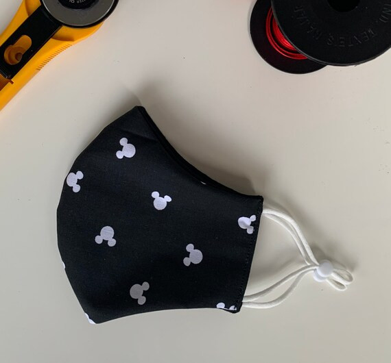 Mickey Mouse 100% Cotton Adjustable Washable Handmade Handcrafted Face Mask | Etsy (US)