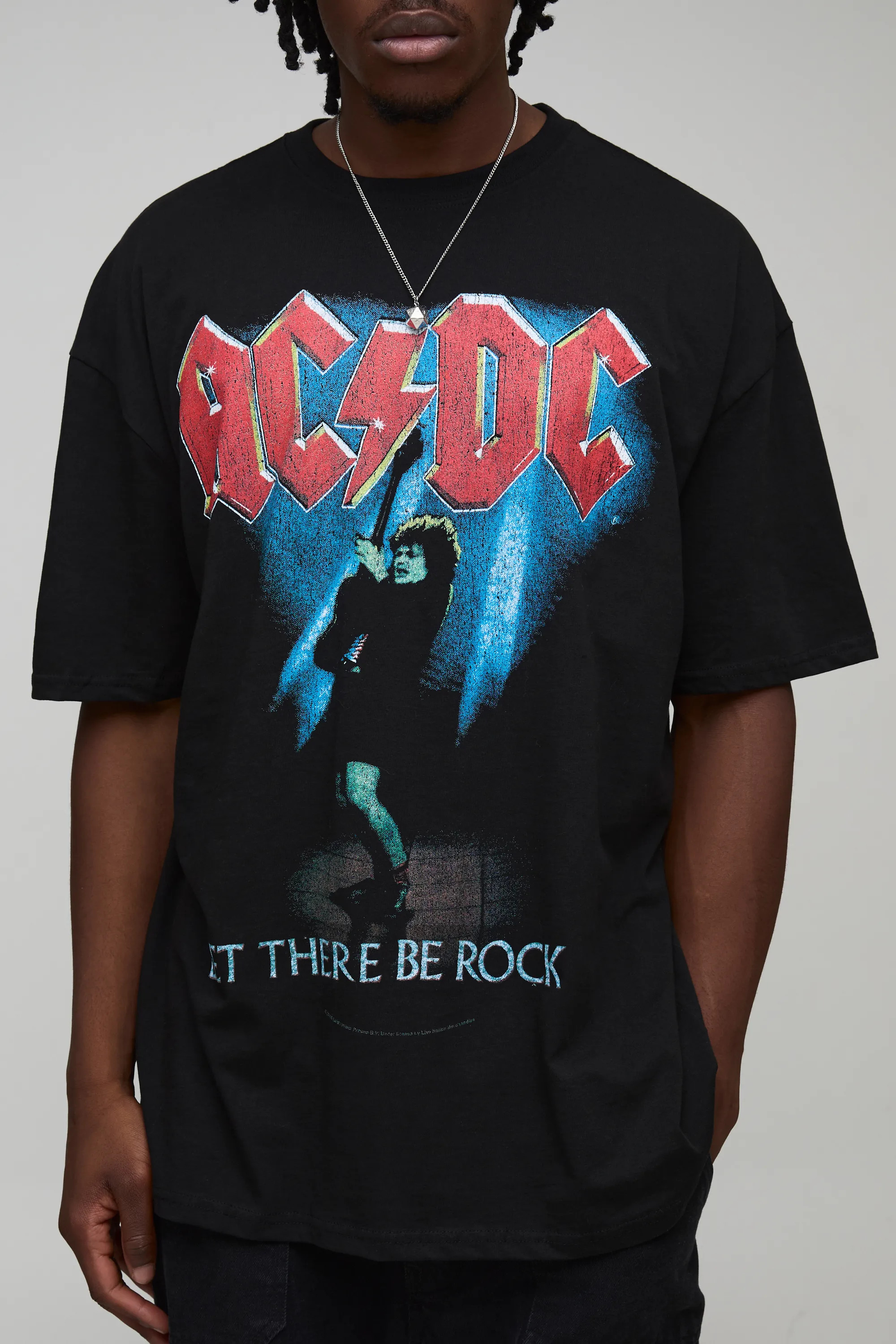 Tall Oversized ACDC License Printed T-Shirt | boohoo (US & Canada)