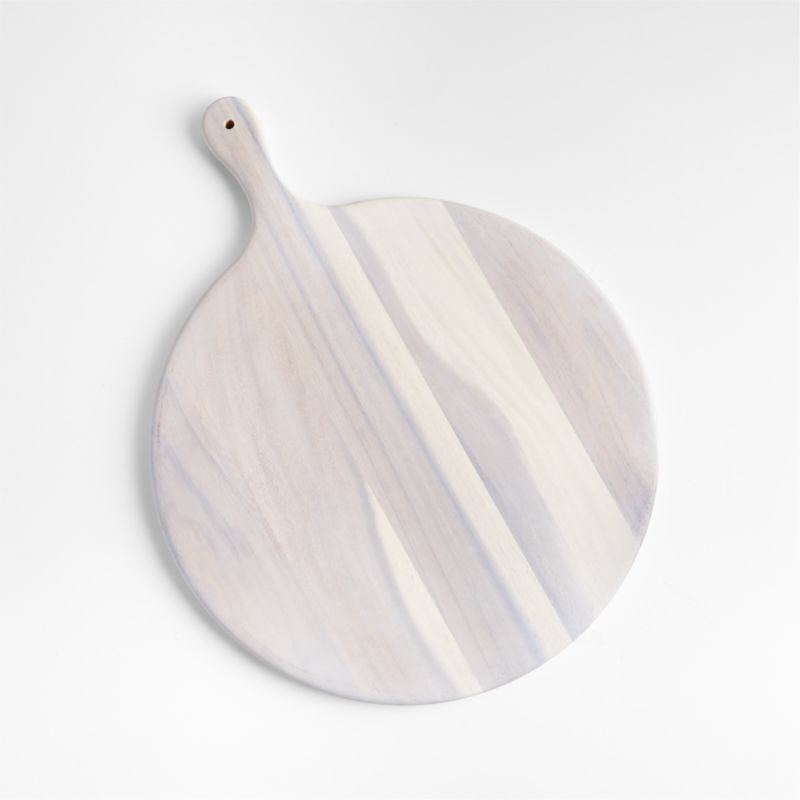 Tondo Round White-Washed Serving Board Cheese Board Platter + Reviews | Crate & Barrel | Crate & Barrel