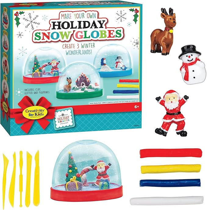 Creativity for Kids Make Your Own Holiday Snow Globes - Holiday Crafts for Kids, Create 3 DIY Sno... | Amazon (US)