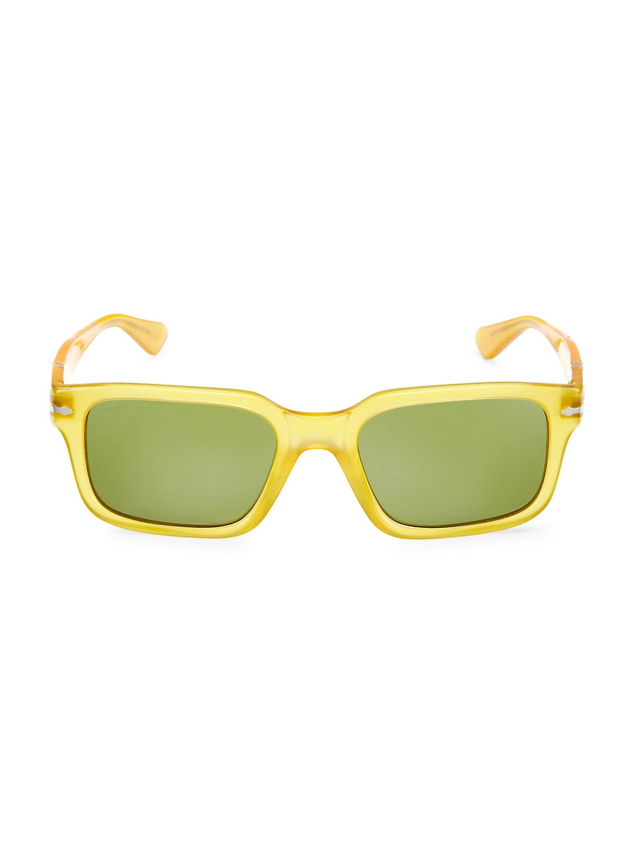 Men's 53MM Wayfarer Sunglasses - Yellow | Saks Fifth Avenue