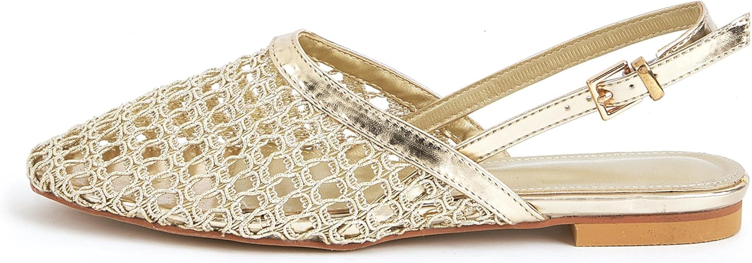 Women'S Mesh Round Closed Toe Flat Slingback Sandals Adjustable Buckle Strap Casual Breathable Fi... | Amazon (US)