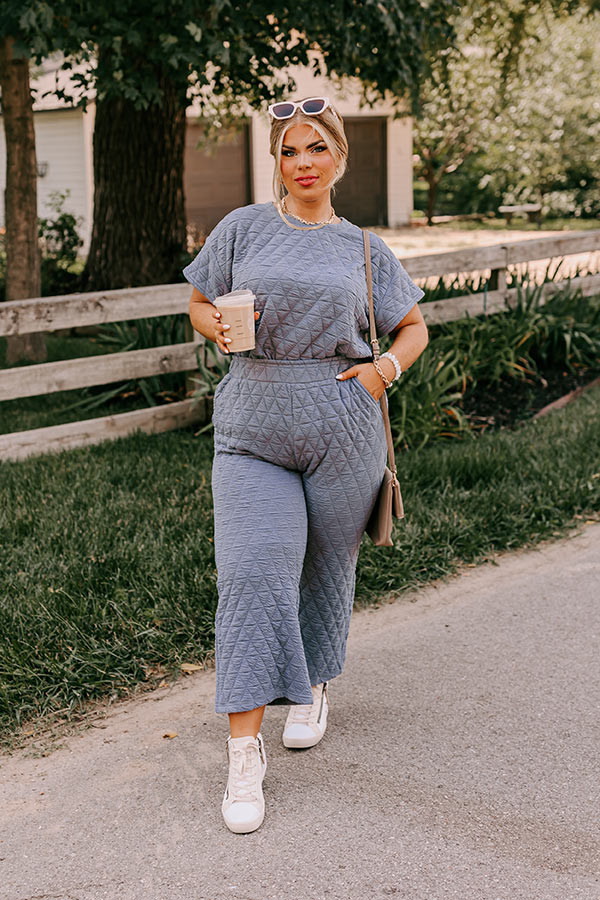 Creekside Cabin High Waist Pants In Slate Curves | Impressions Online Boutique