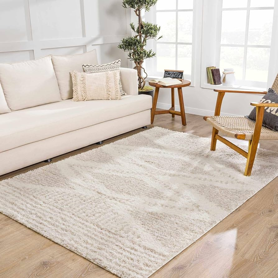 Hauteloom Trunding Moroccan Farmhouse Living Room, Bedroom Shaggy Area Rug - Bohemian Shag - Plus... | Amazon (US)