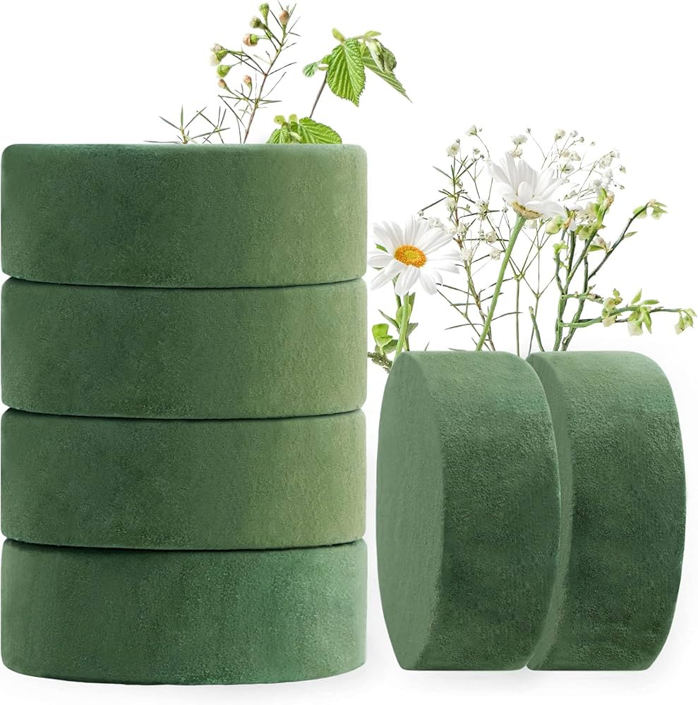 Max Shape Round Floral Foam Blocks, 4.72'' Dry Floral Foam for Artificial Flowers.Craft Project,W... | Amazon (US)
