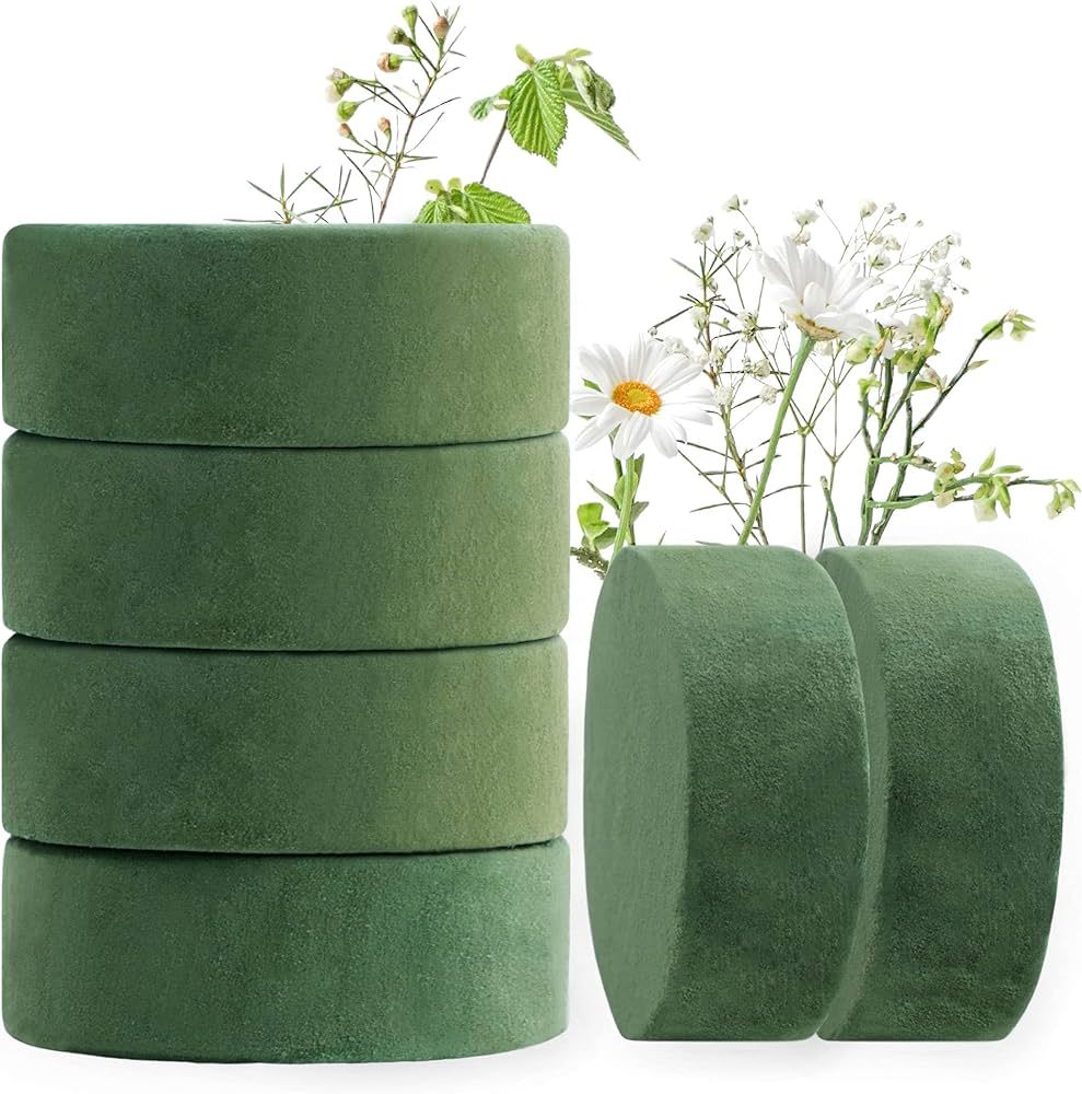 Max Shape Round Floral Foam Blocks, 4.72'' Dry Floral Foam for Artificial Flowers.Craft Project,W... | Amazon (US)