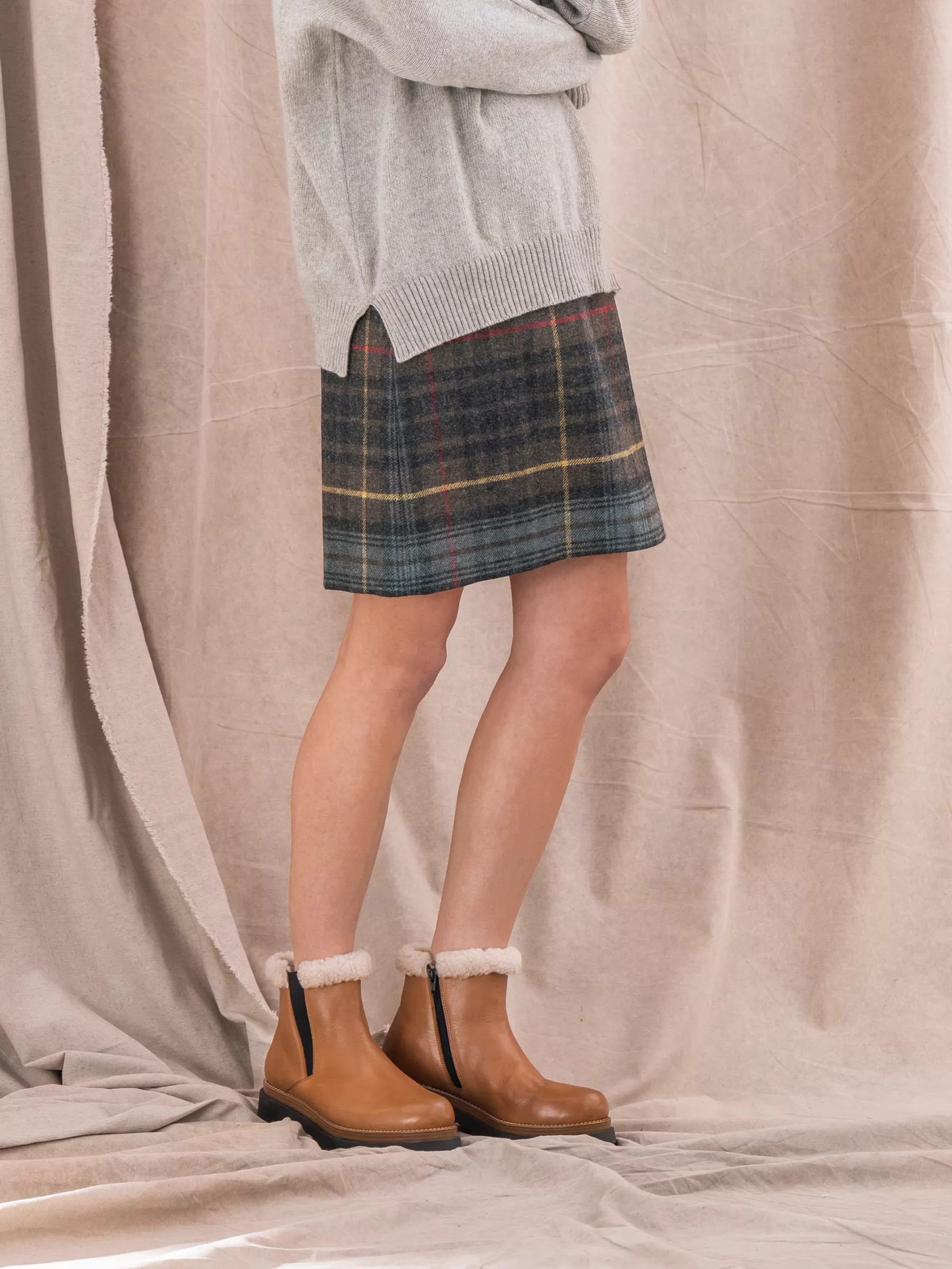 Celtic & Co. Tartan Wool Skirt, Cairngorm Brave | John Lewis (UK)