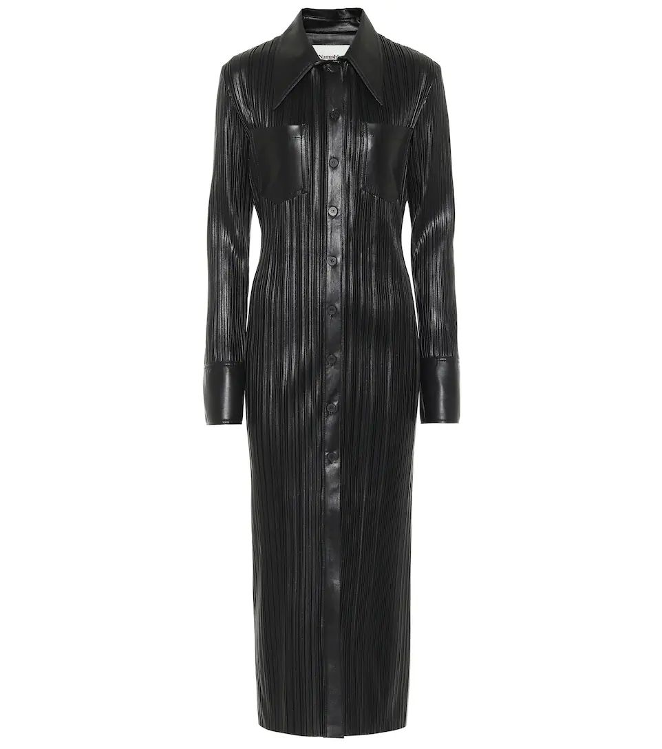 Lee pleated faux leather shirt dress | Mytheresa (US/CA)