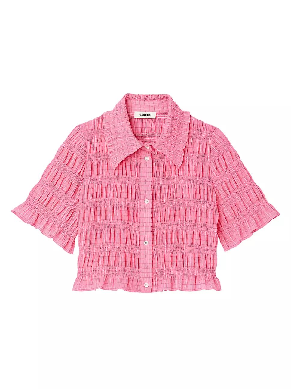 Cropped Smocked Shirt | Saks Fifth Avenue