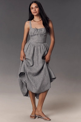 Reformation Balia Linen Midi Dress | Anthropologie (US)