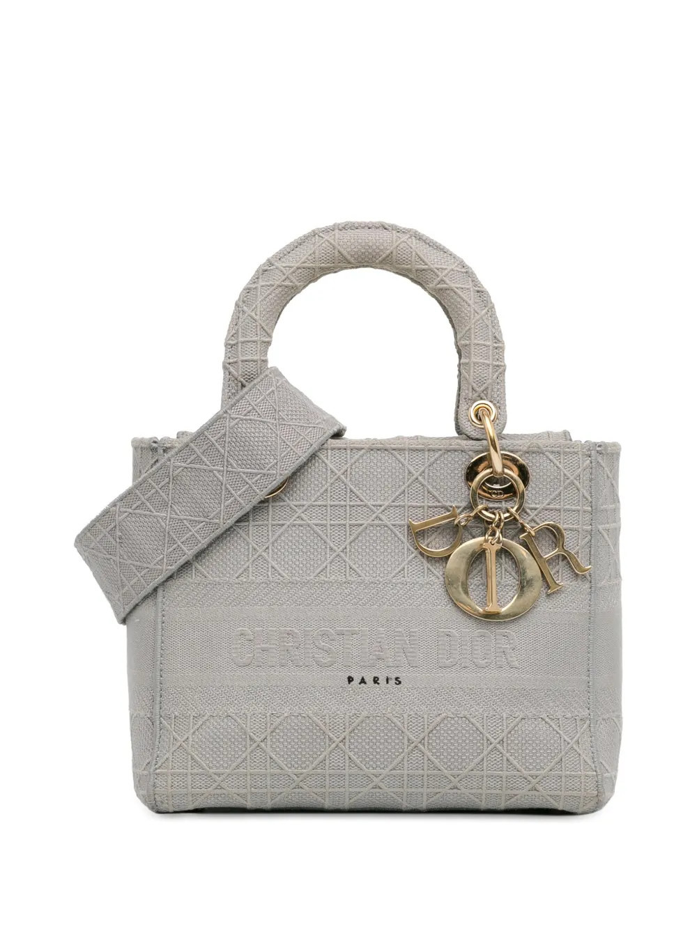 Christian Dior Pre-Owned 2020 Medium Cannage Lady D-Lite satchel - Grey | Farfetch Global