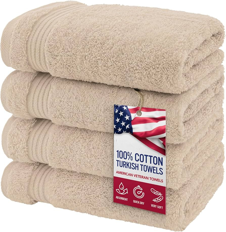 Hand Towels for Bathroom Set of 4, 100% Cotton Turkish Hand Towel Sets Clearance Prime, Soft Dryi... | Amazon (US)