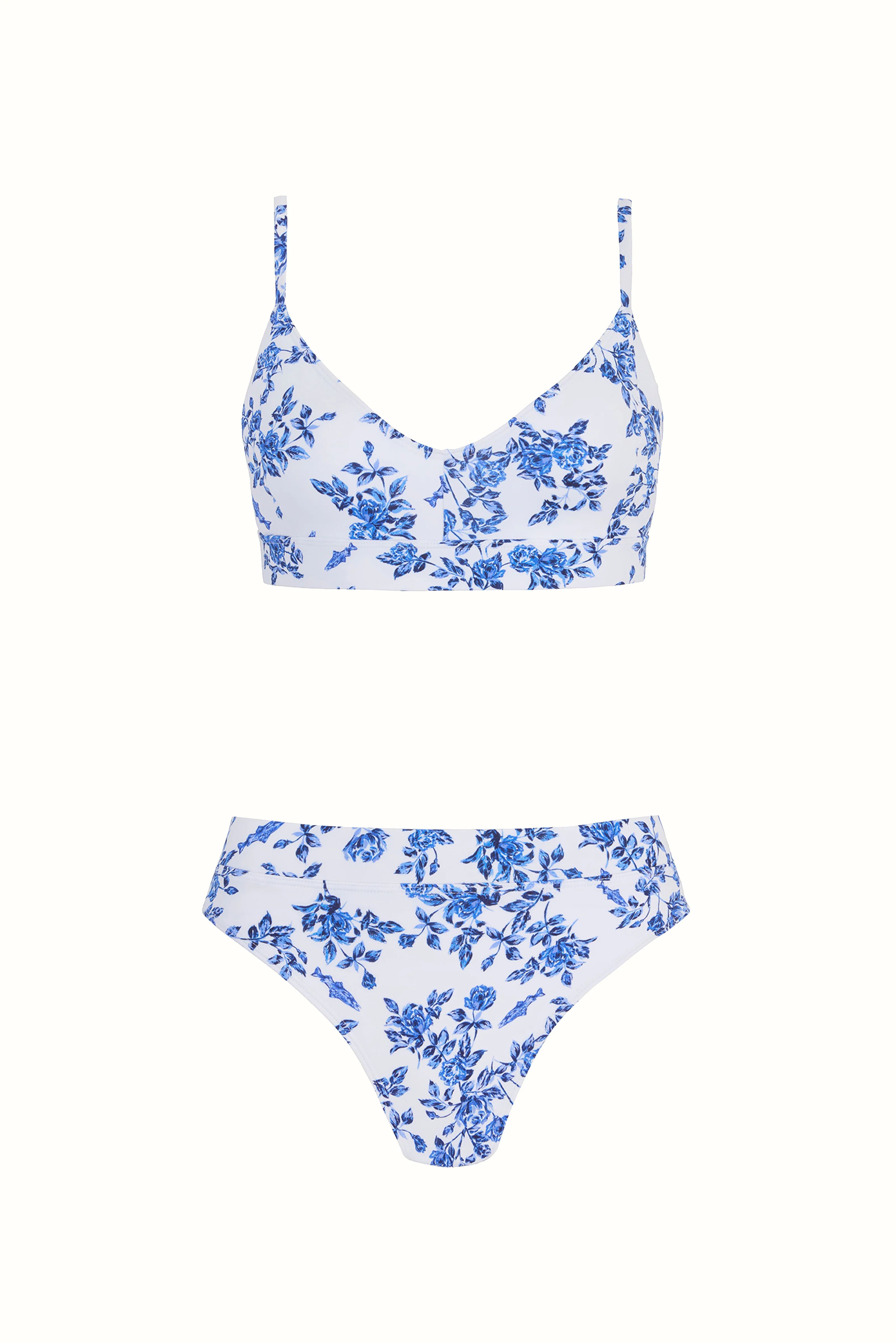 Emilia Wickstead X Passalacqua Dielle Blue Vintage Rose Print Bikini | Emilia Wickstead