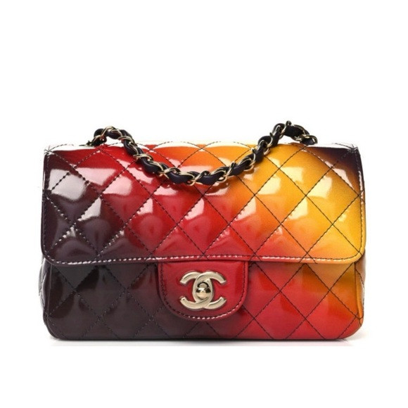 Chanel Red and Yellow Ombre Quilted Shoulder Bag | Poshmark