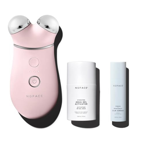 NUFACE Trinity+ Skin Tightening & Face Lift Device - Microcurrent Facial Sculpting Tool to Contour Cheeks, Jawline & Neck, 3 Frequencies, Supports Lymphatic Drainage + Activator Gel, Sandy Rose | Amazon (US)