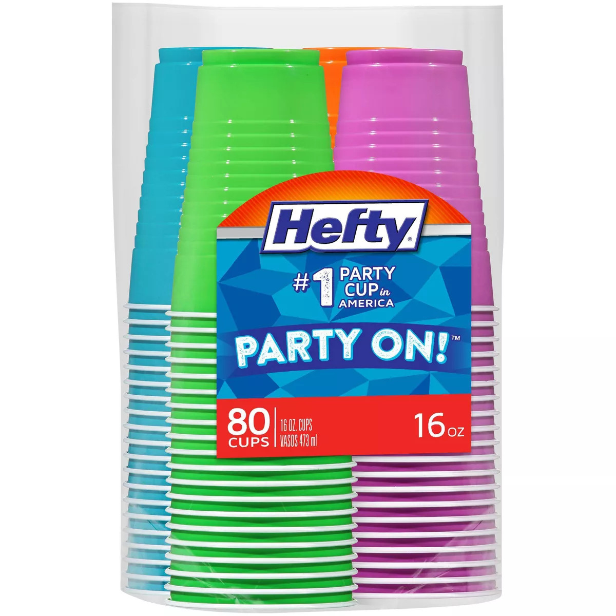 Hefty Party On! Disposable Cups - 80ct/16oz | Target