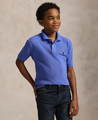 Big Boys Cotton Mesh Logo Polo Shirt | Macy's