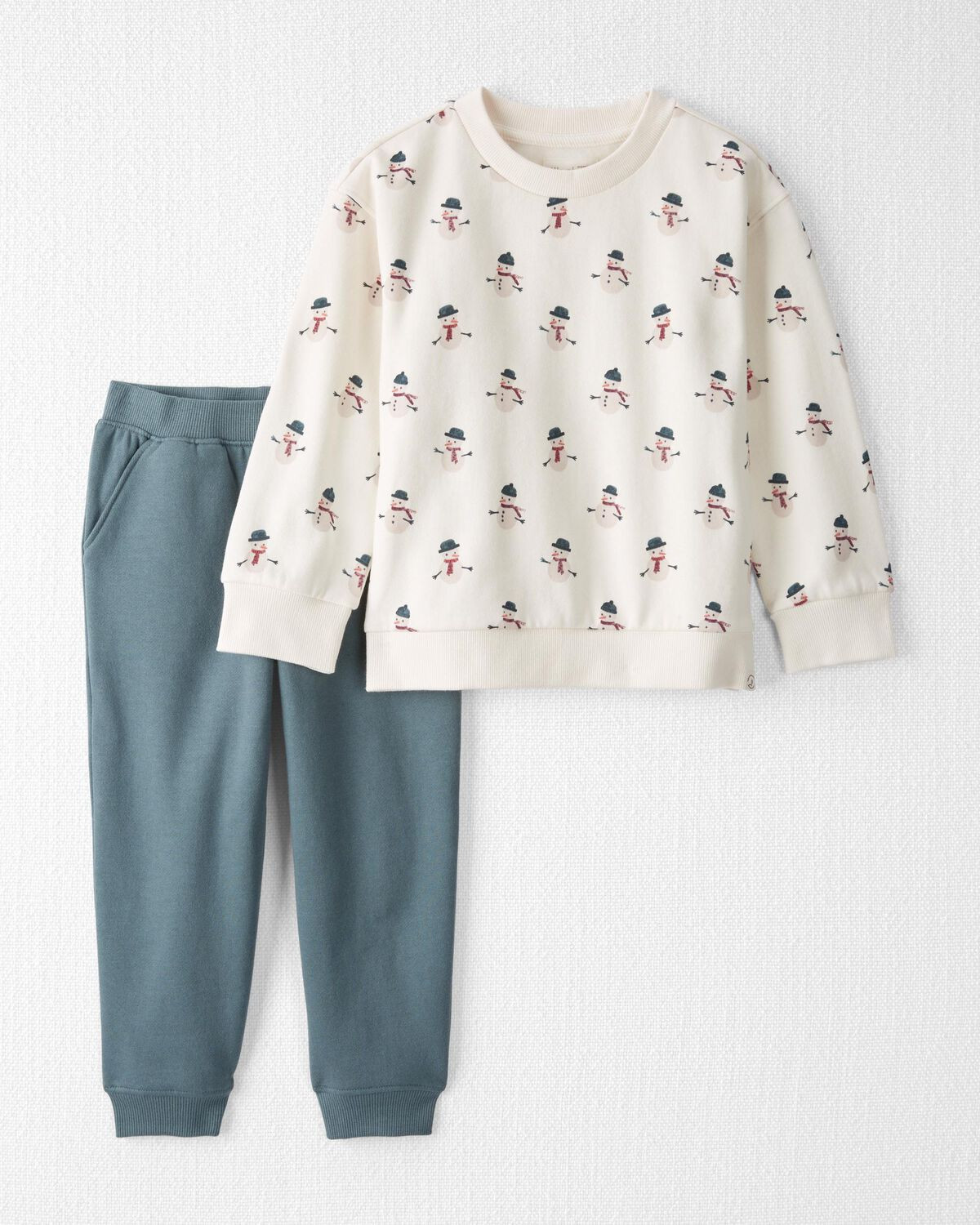 Toddler Holiday Fleece Set Made with Organic Cotton in Snowman Print - Little Planet | Carter's | Carter's Inc