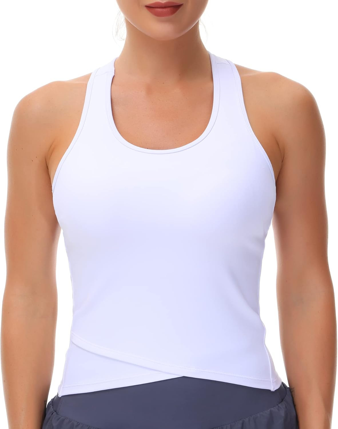 Women’s Racerback Workout Tank Tops with Built in Bra Sleeveless Running Yoga Shirts Slim Fit | Amazon (US)