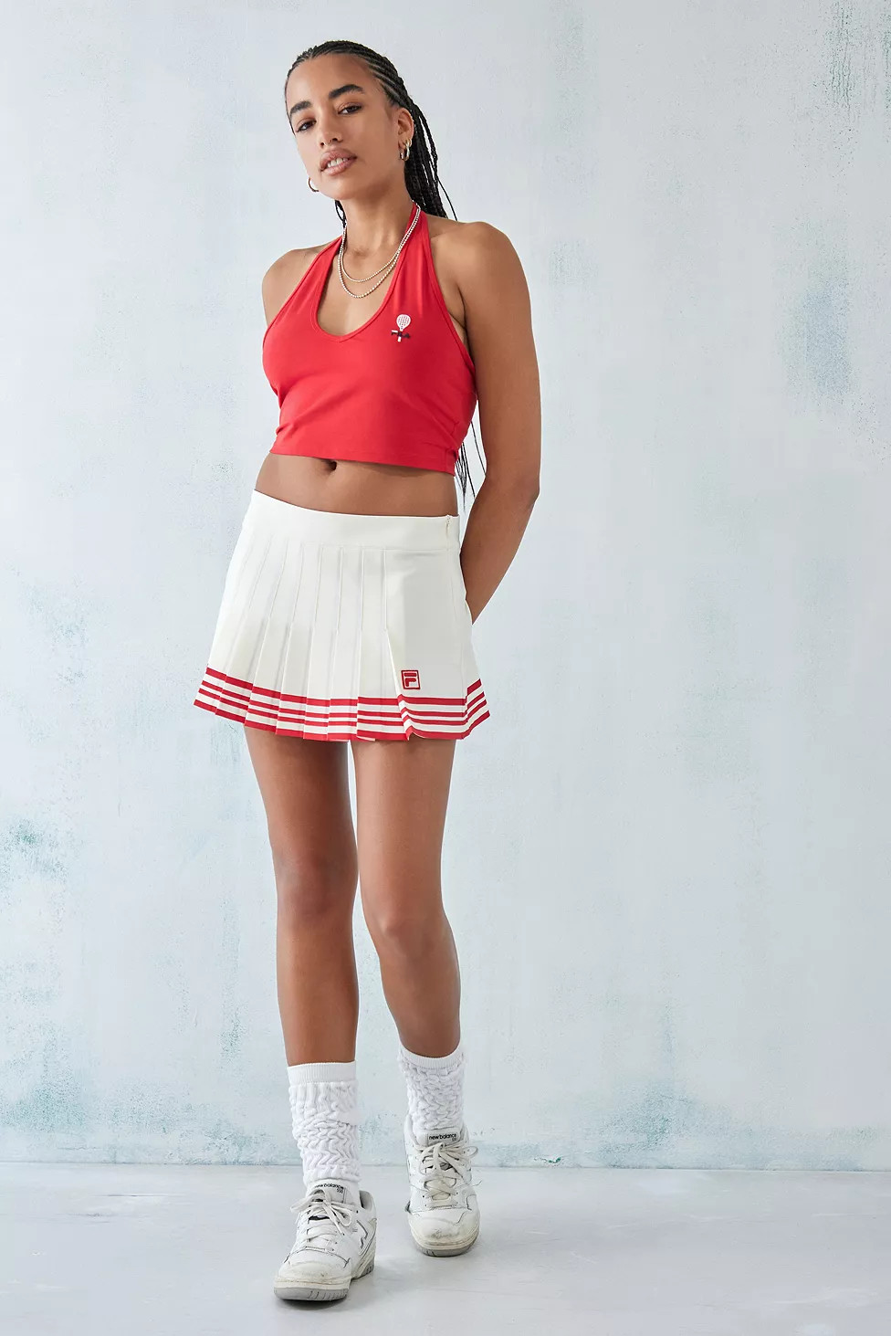 FILA Mini falda plisada Ecru | Urban Outfitters (US and RoW)