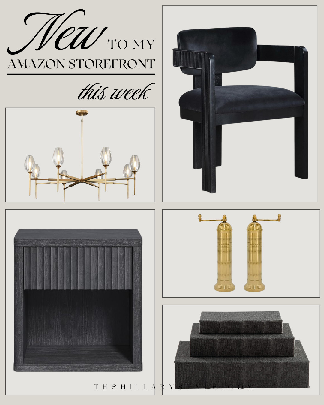 New to My Amazon Storefront This Week ✨
Modern silhouettes, bold blacks, warm brass accents, and elevated home pieces that bring a luxe, curated feel to any space 🤍 All pieces linked in the storefront.
#amazonhome #amazonfinds #neutralhome #modernhome 

 #LTKHoliday #LTKSeasonal #LTKHome