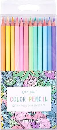 Macaron Colored Pencils, soften wood, Pastel coloring for adult and kids, Pack of 12 | Amazon (US)