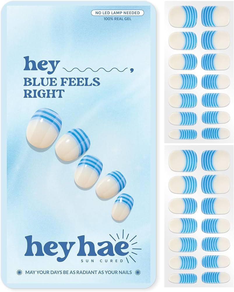 Heyhae Semi Cured Gel Nail Strips - Hey, Blue Feels Right | Amazon (US)