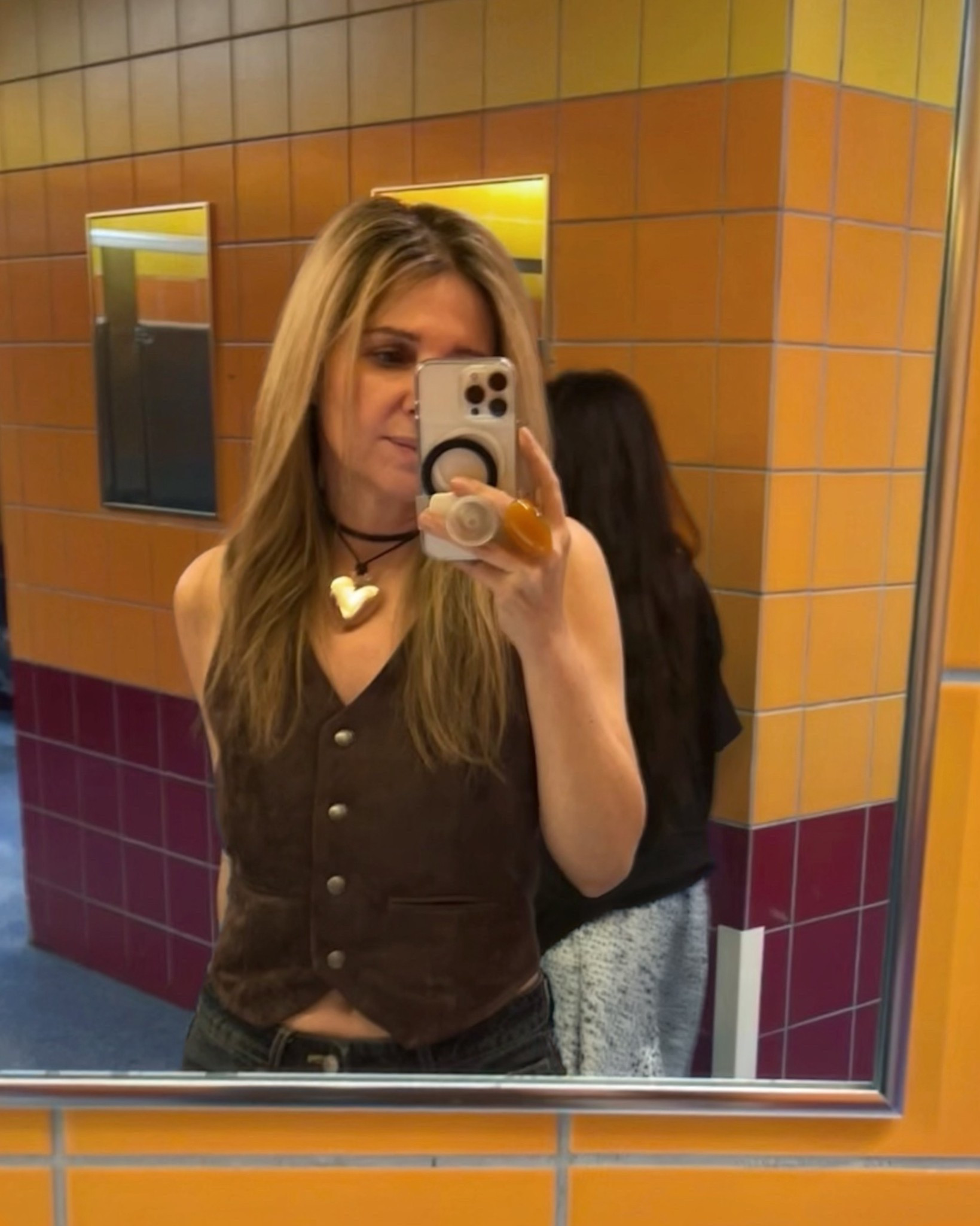 Puffy heart cord necklace w a brown western vest 🤎

#LTKSeasonal #LTKootd #LTKSaleAlert