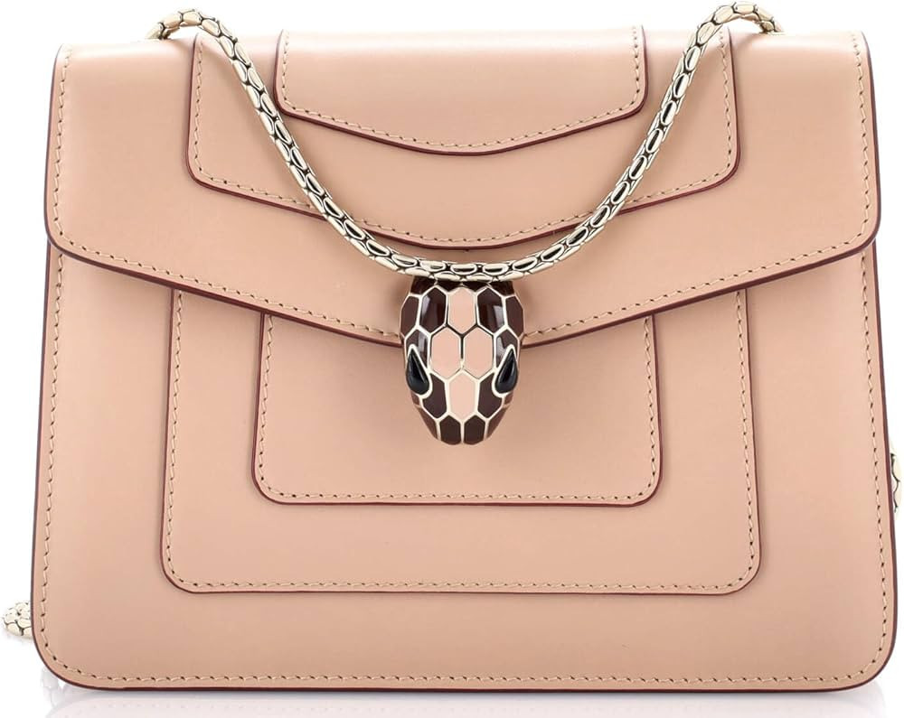 Amazon.com: Bvlgari, Pre-Loved Serpenti Forever Square Shoulder Bag Leather Small, Neutral : Amaz... | Amazon (US)