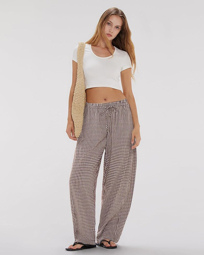 MOOSLOVER Women Linen Lightweight Barrel Pants Drawstring Comfort Casual Lounge Pants Baggy Loose... | Amazon (US)