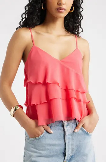 Open Edit Ruffle Tiered Camisole | Nordstrom | Nordstrom