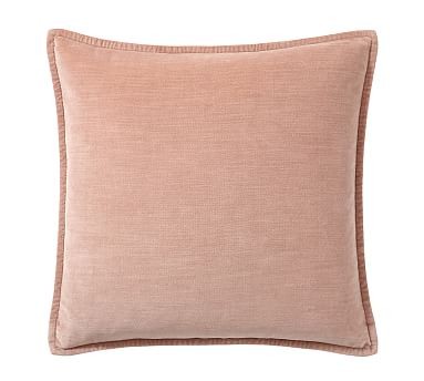 Washed Velvet Pillow Cover, 20"", Mauve | Pottery Barn (US)