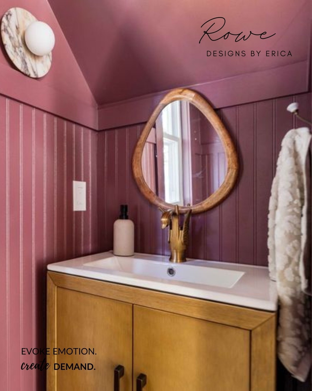 A color-drenched jeweled box 💎✨

This petite powder room makes a major statement — fully wrapped in River Rouge by Sherwin Williams, it’s rich, romantic, and unapologetically bold. The swan faucet adds a touch of old-world glamour, while the Violetta Calcutta sconce pulls in that soft marble warmth to balance the drama.

Proof that when every detail shines, small spaces can feel extraordinary.

Save this for your dream powder room mood board + follow @covelleandco for more bold design moments that evoke emotion and create demand.

#DesignBuildSell #CovelleAndCo #DesignByErica #WayfairPartner #PowderRoomGoals #InteriorDesign #SherwinWilliams #RiverRouge #MoodyDesign #SmallSpaceBigStyle

#LTKHome #LTKFindsUnder50 #LTKFindsUnder100