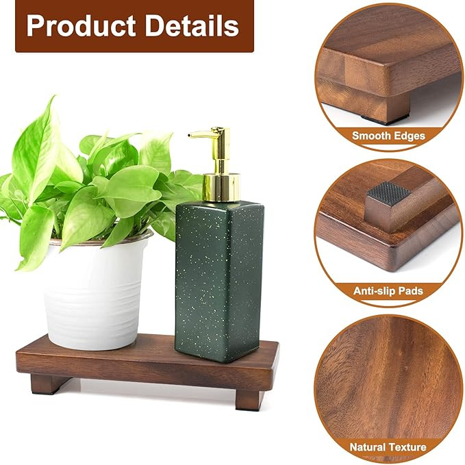 Wood Riser for Display Decorative, Walnut Wood Pedestal Stand Modern Farmhouse Decor, Wooden Disp... | Amazon (US)
