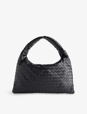 Intrecciato-weave medium leather hobo bag | Selfridges
