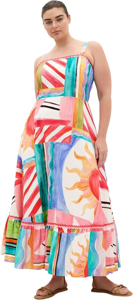 City Chic Plus Size Dress - Sunlit Print Maxi | Amazon (US)