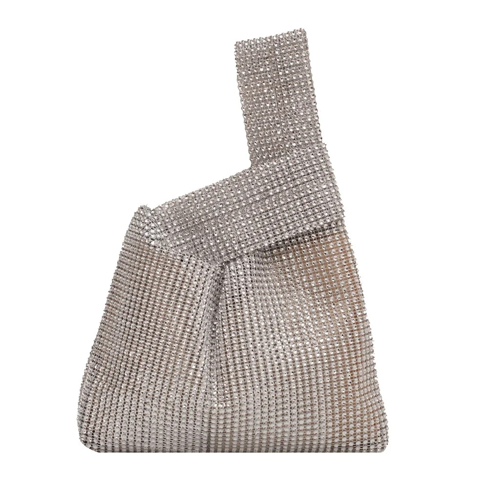 Lotpreco Women's Polyester Sequin Solid Glitter Clutch Handbags, Silver | Walmart (US)