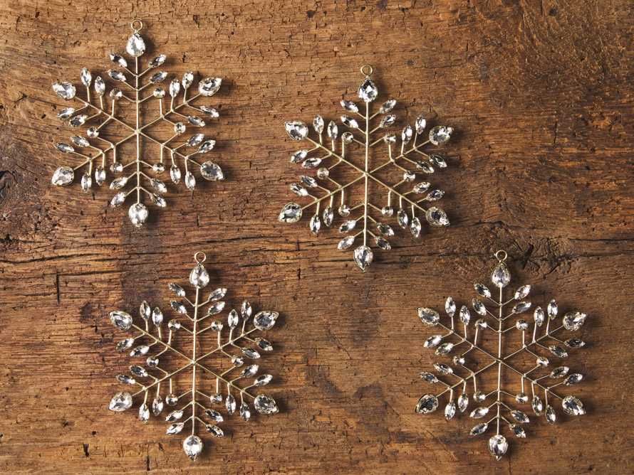 Medium Dendrite Rhinestone Snowflake Ornaments (set of 4) | Arhaus