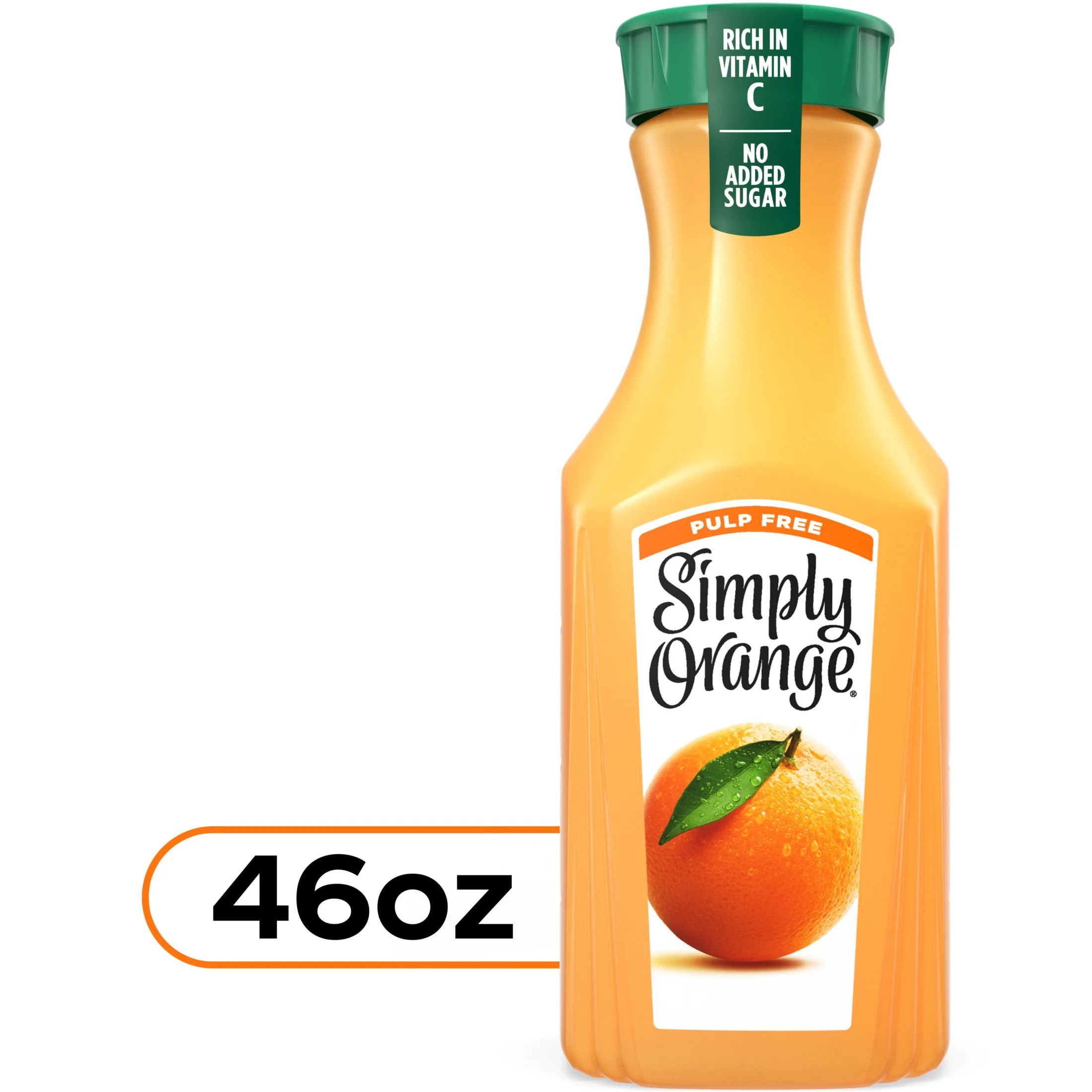 Simply Orange Pulp Free Orange Juice, 46 fl oz Bottle | Walmart (US)