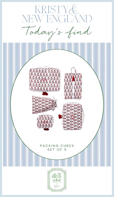 Red block print and tassel packing cube set (monogram for a personal touch) great gift or sticking stuffer for the travel lover!

#LTKGiftGuide #LTKtravel #LTKHoliday