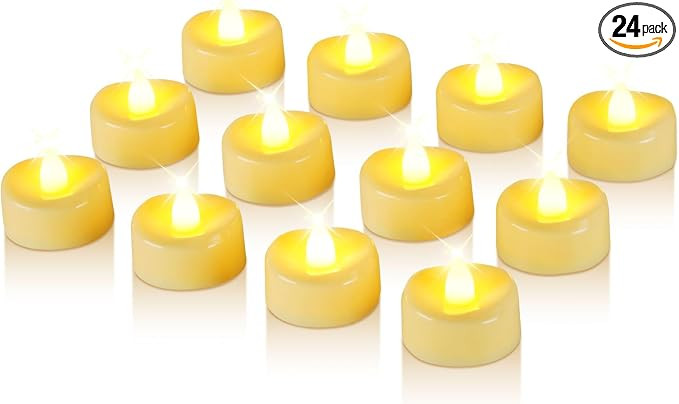 Raycare 24 Pack LED Tea Lights Battery Operated, 200+Hour Flickering Votive Candles, Realistic Fa... | Amazon (US)