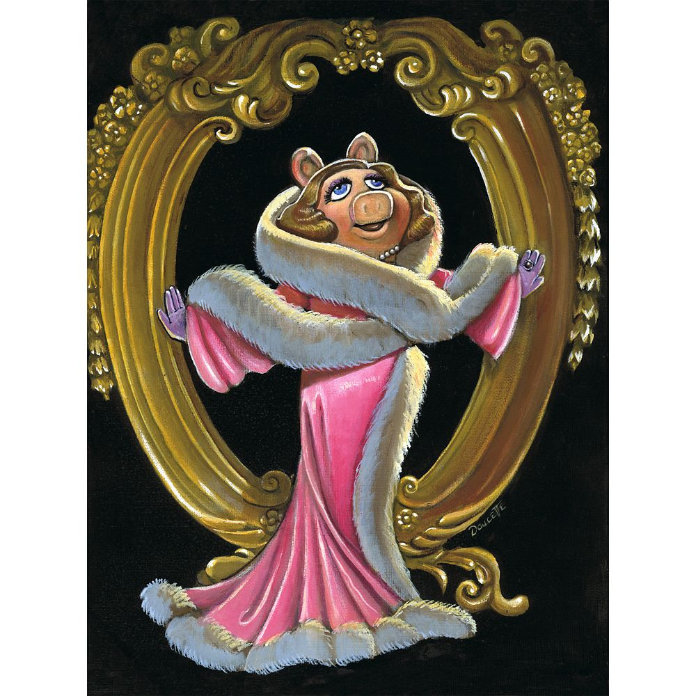 Miss Piggy ''Glam Miss Piggy'' Gallery Wrapped Canvas by Bob Doucette – The Muppets – Limited... | Disney Store